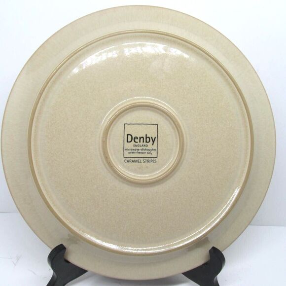 Denby-Langley Caramel Stripes 10 1/2" Dinner Plate Appears New - Picture 3 of 7